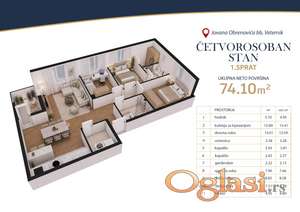 EKSTRA STAN OD 74m2 Veternik S1b